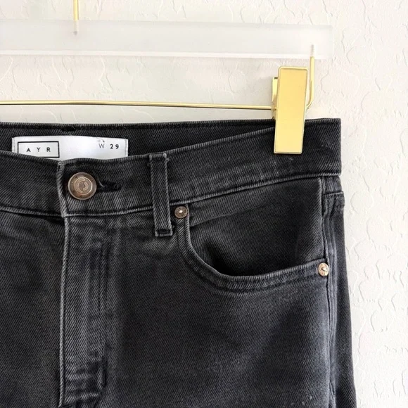 AYR The Yes Yes Yes High Rise in Black Licorice Size 29 - Picture 3 of 7